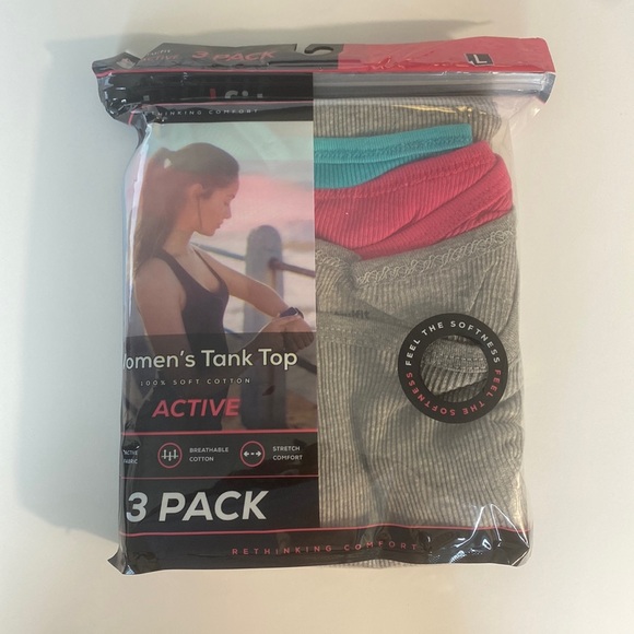New Tru Fit 3 pack Women’s Tank Top (100% Soft Cotton) - Picture 2 of 8